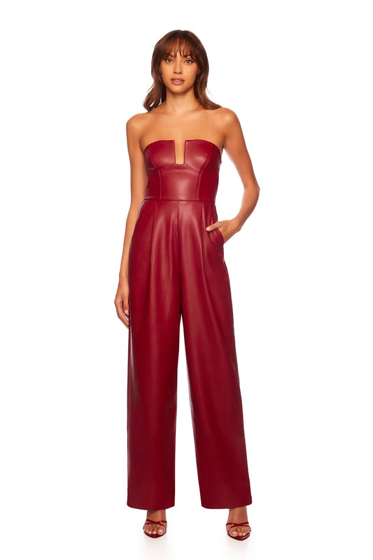 Leather Wire Tube Jumpsuit