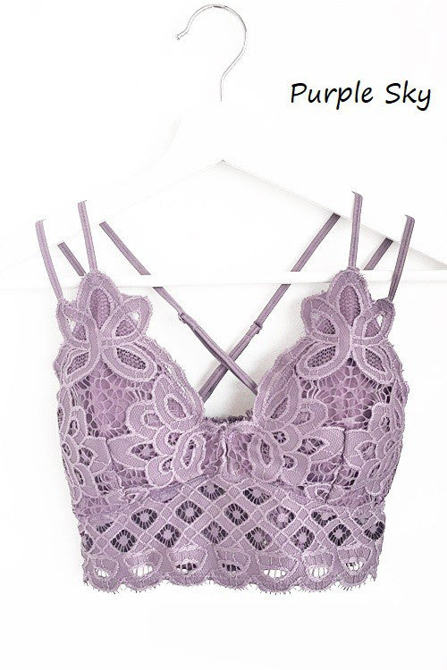 Crochet Lace Bralette | Purple Sky
