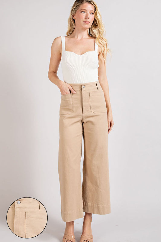 Soft Washed Wide Leg Pants | Clay