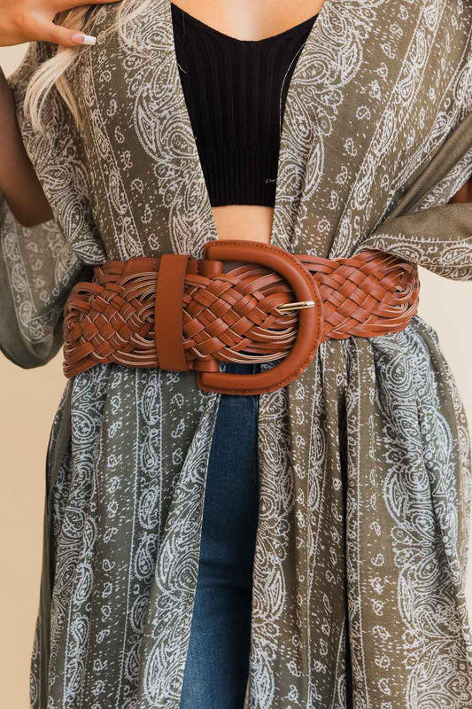 Braided Leather Belt | Camel