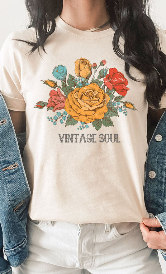 Vintage Soul Floral Graphic Tee | Cream