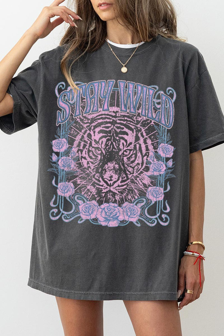 Stay Wild Tiger Oversized Tee