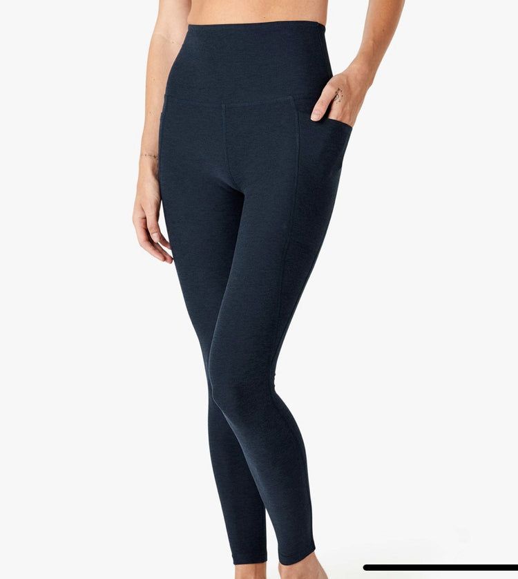 Out of pocket high waisted Midi Legging - Nocturnal Navy